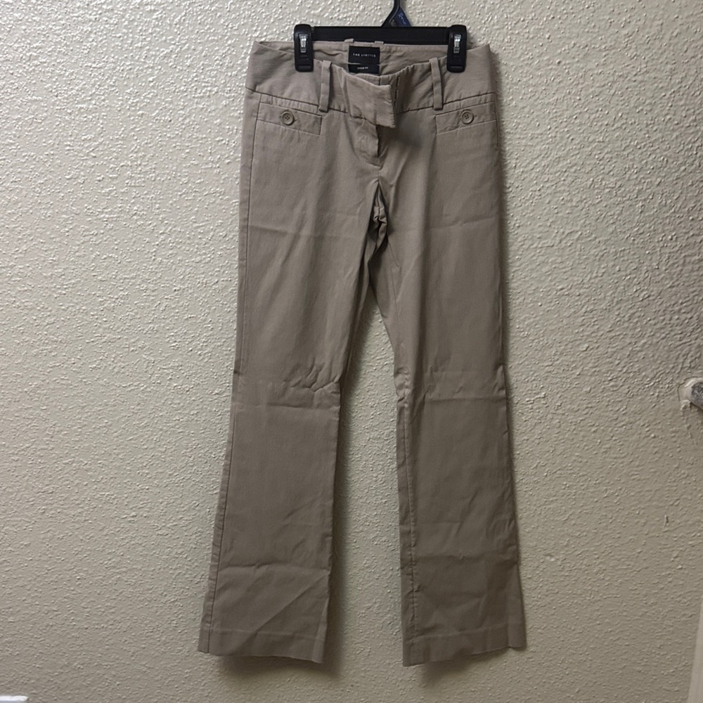 THE LIMITED - Drew Fit Trouser Pants - Tan Pinstripe - Buttons - Women’s